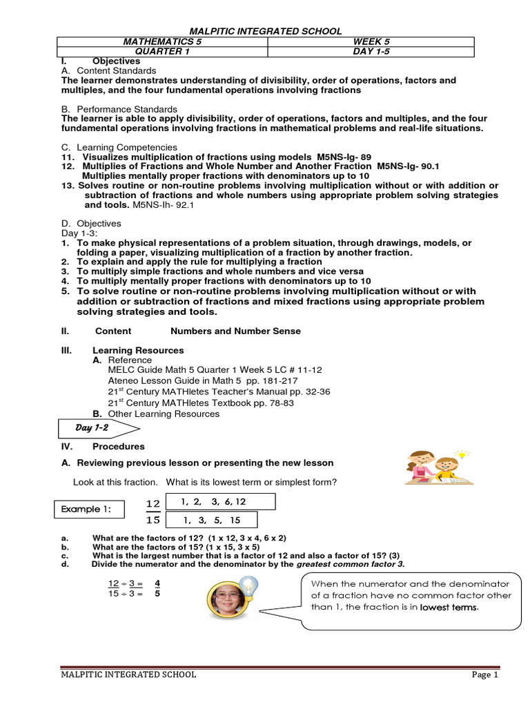 Multiplying Fractions and Whole Numbers | PDF | Multiplication ...
