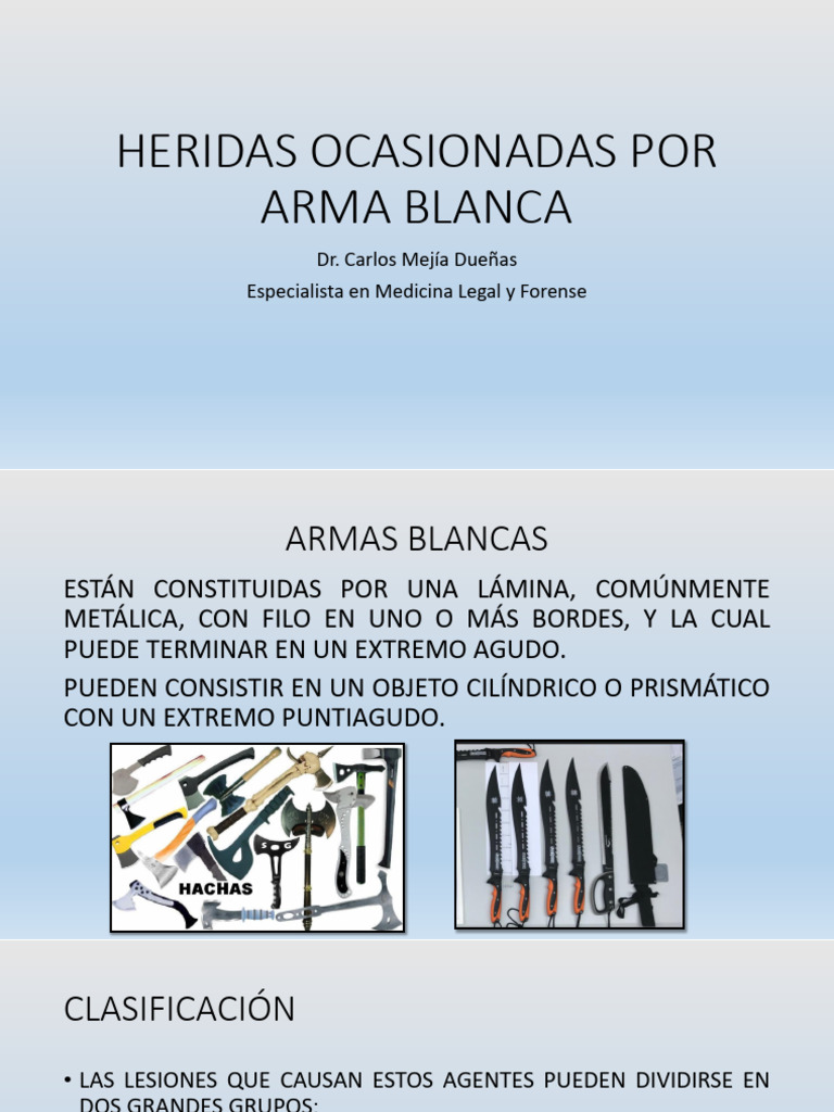 Tipos de Heridas por Arma Blanca | PDF | Sangre | Embolia