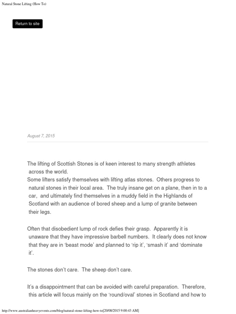 Natural stone lifting how to pdf weight training strength training
