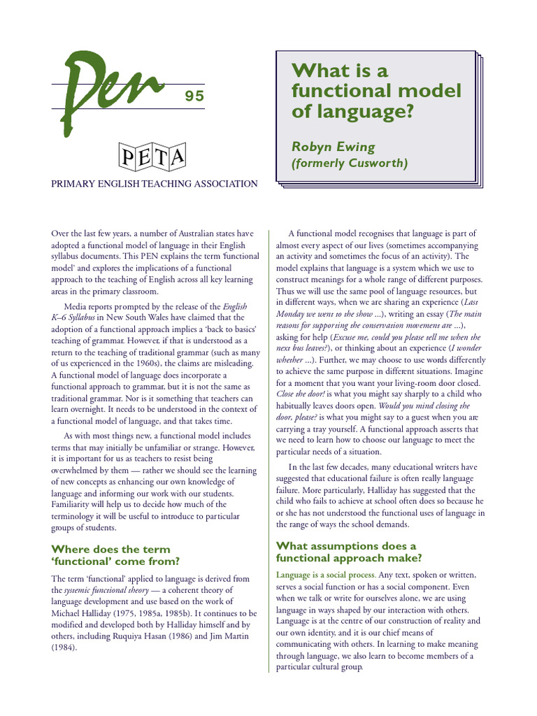 Understanding Functional Language Models | PDF | Literacy | Human ...