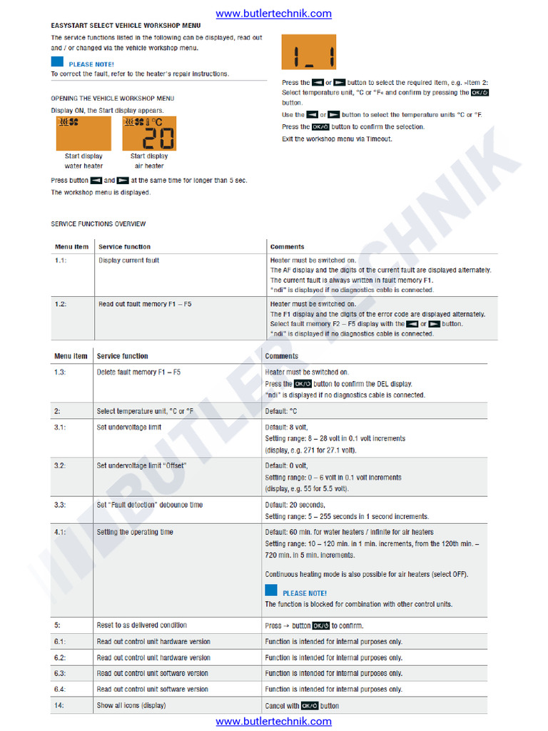 Eberspächer Easystart Select Manual | PDF