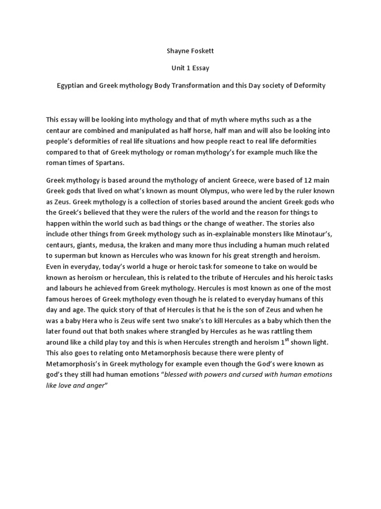 myth essay in english