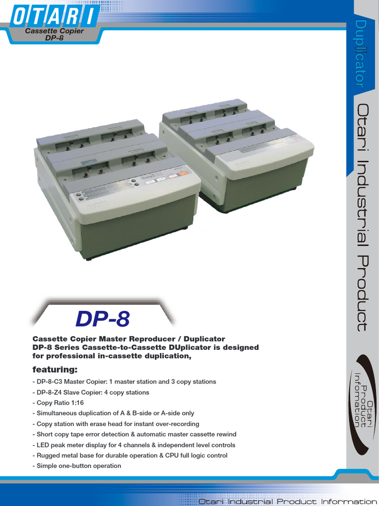DP-8 Cassette Duplicator Overview | PDF | Information And
