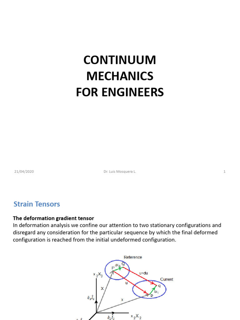 El Tensor de Deformación 21.09.23 | PDF | Continuum Mechanics ...