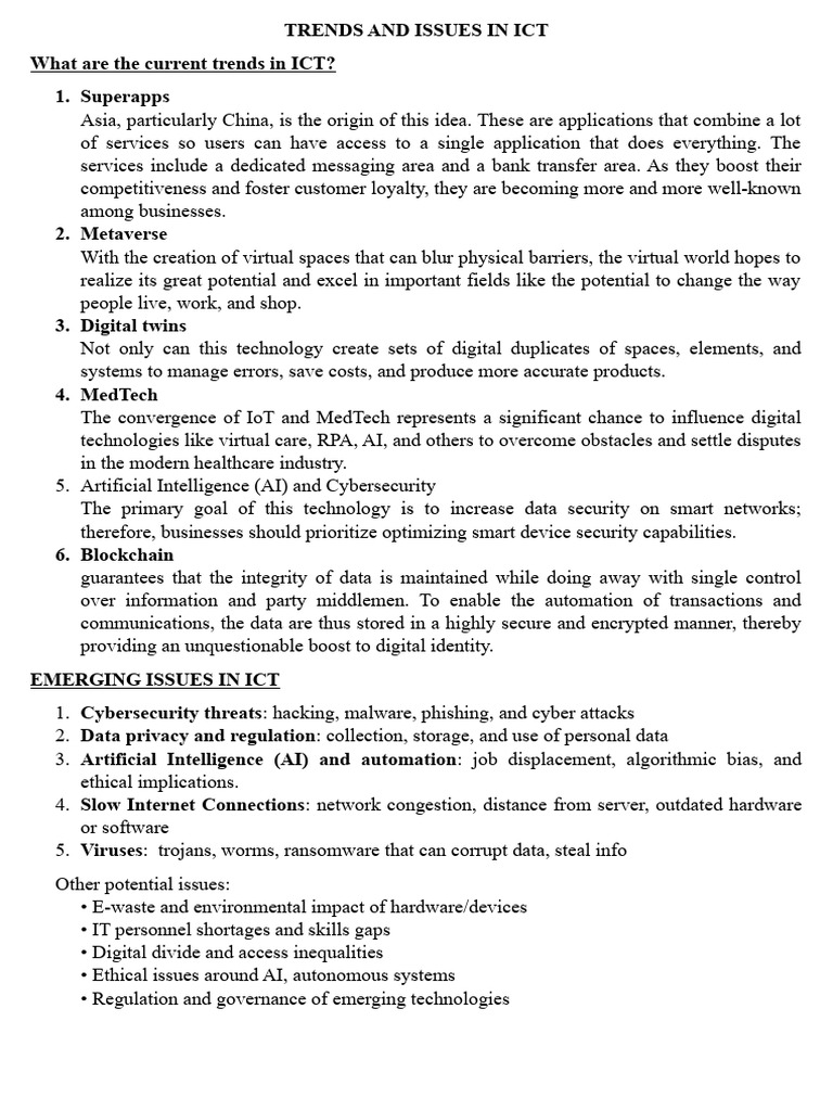 Trends and Issues in ICT 2023 | PDF | Computer Security | Security
