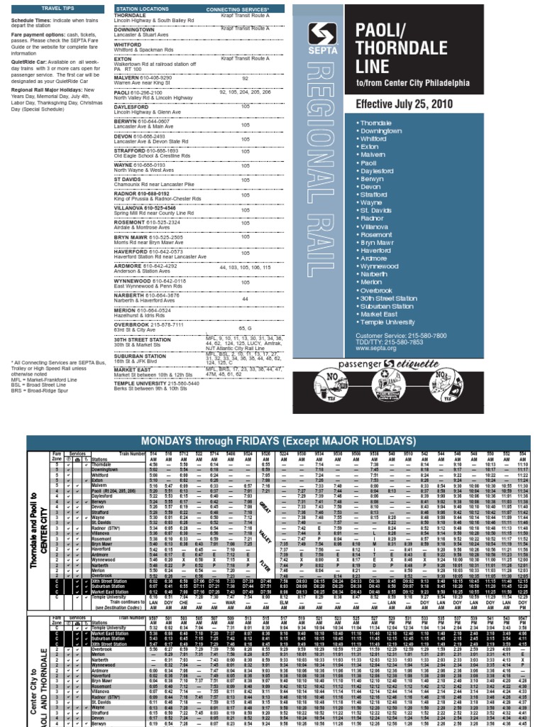 R5 Schedule | Septa | Electric Rail Transport