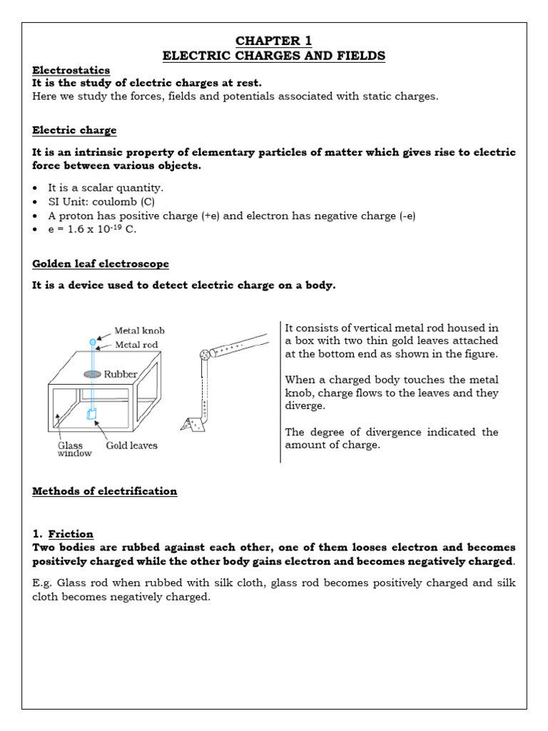Electric Charges and Fields Explained | PDF | Electric Field | Electric ...