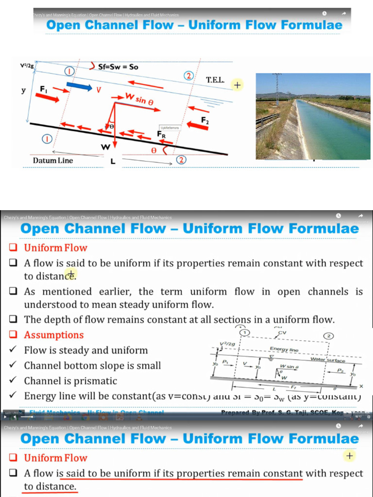 Chezy and Manning Formulae | PDF