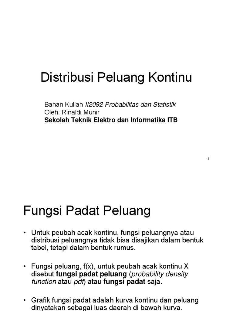 Distribusi Peluang Kontinu