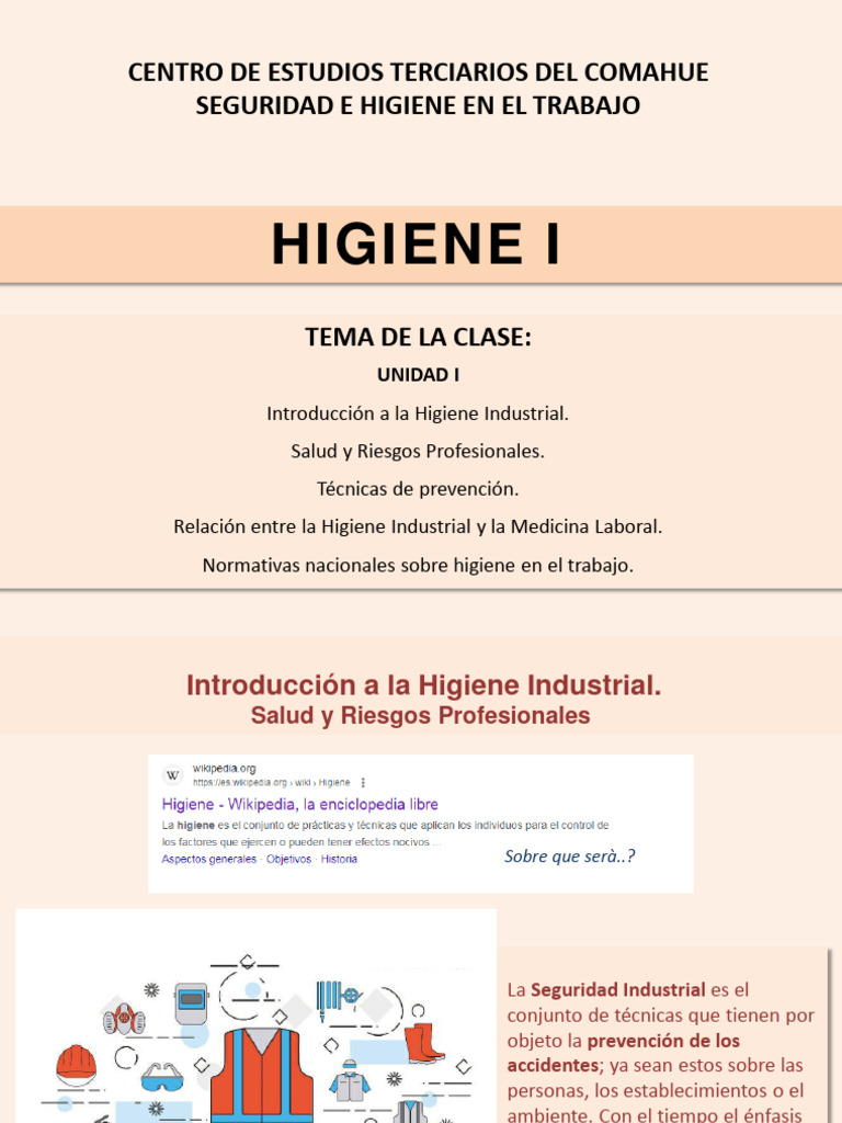 Higiene Industrial y Seguridad Laboral | PDF | Seguridad y salud ...