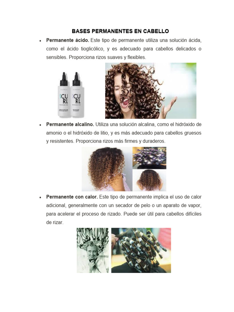 Tipos de Bases Permanentes en Cabello | PDF | Pelo