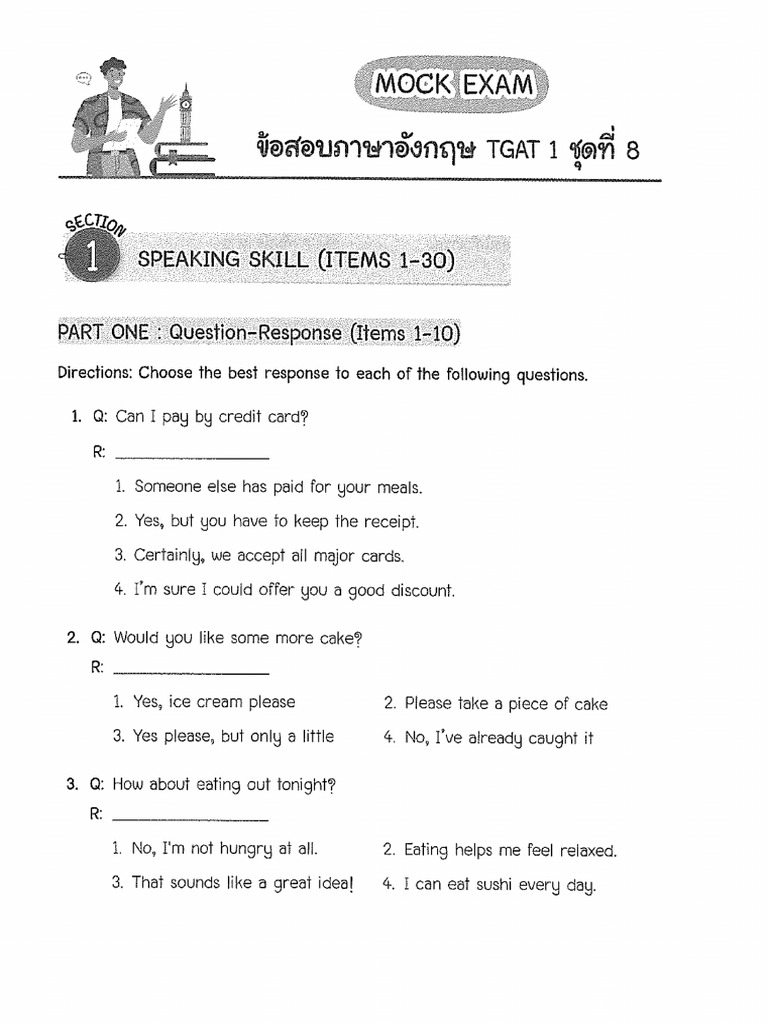 Mock Exam Tgat 8 | PDF