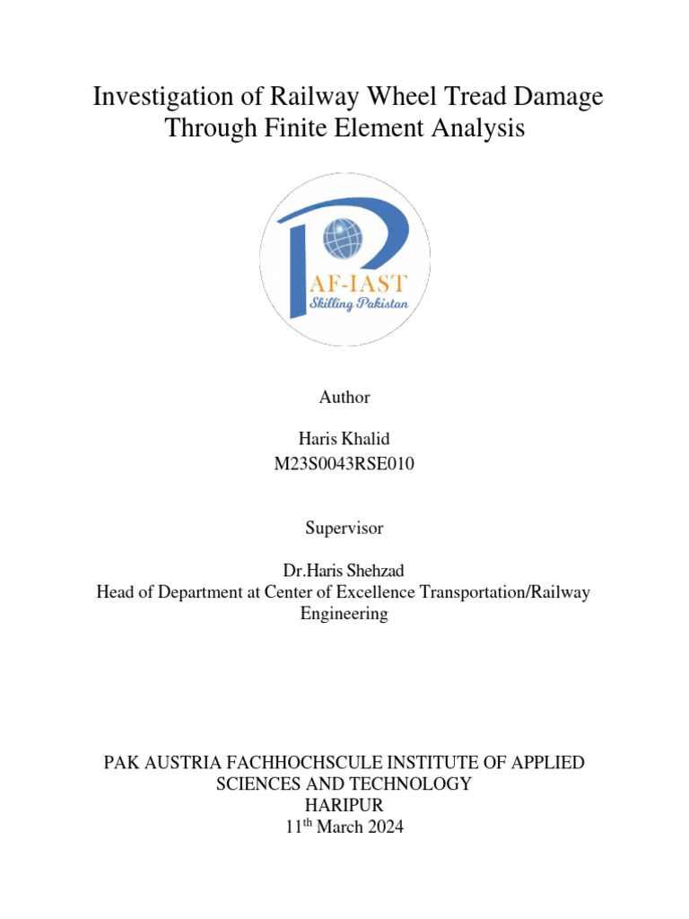 Haris 3rd Draft (Thesis) 11-03-2024 | PDF | Forging | Train
