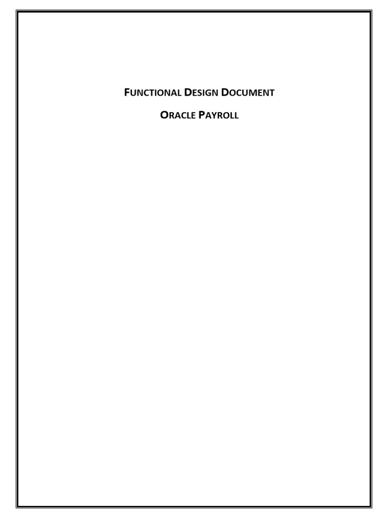 Oracle Payroll Functional Design Document | PDF | Payroll | Taxes