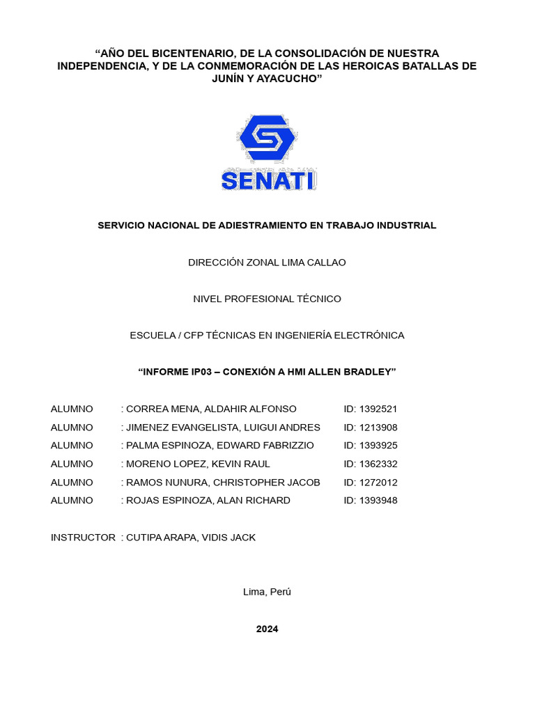 Informe Ip03 Conexion - Hmi | PDF | Protocolos de internet | Ingeniería ...