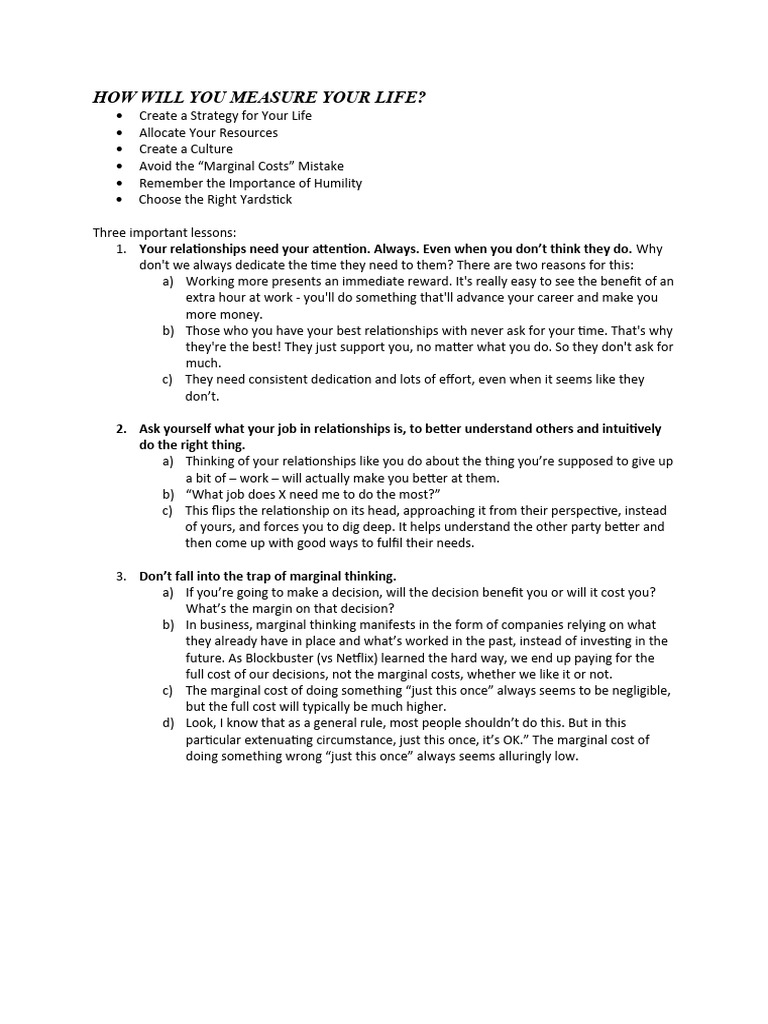 Life Measurement and Workplace Insights | PDF | Decision Making | Incentive