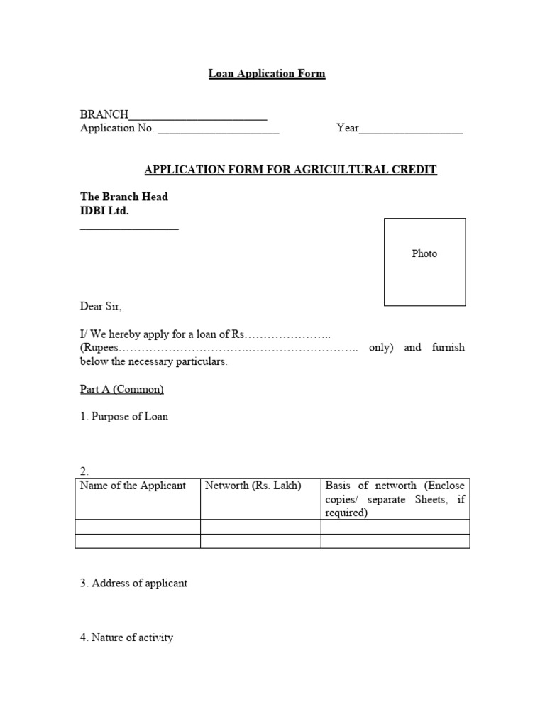 Loan Application For Agricultural Loan | PDF | Loans | Income