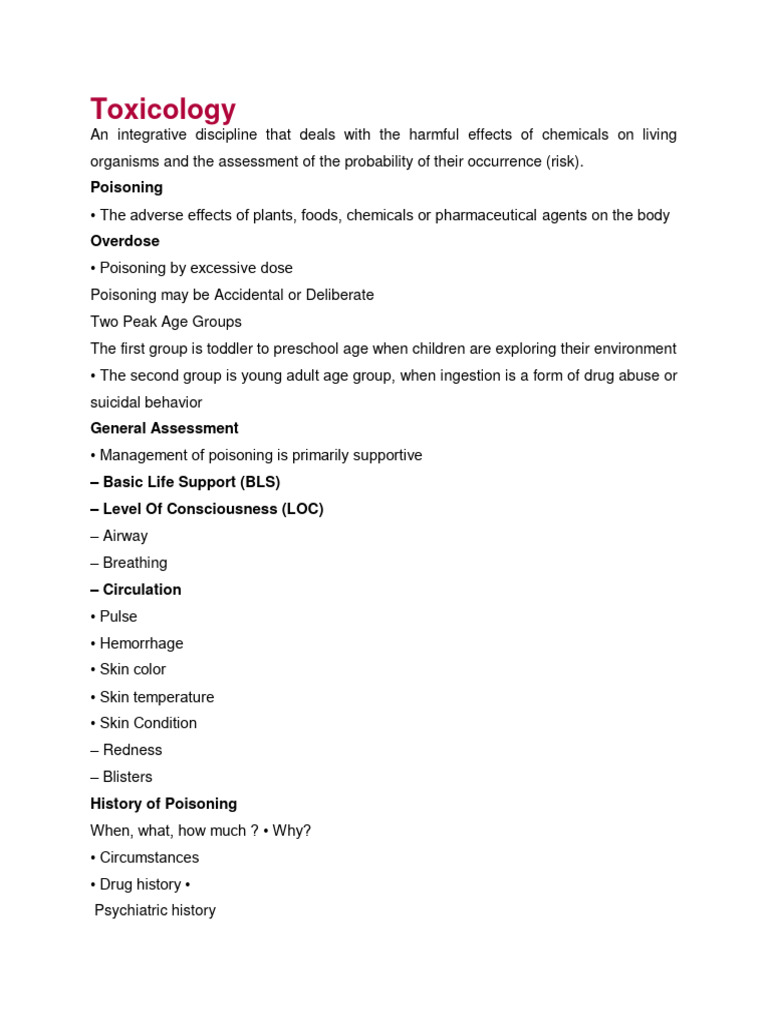 Understanding Poisoning and Overdose Management | PDF | Hemodialysis ...