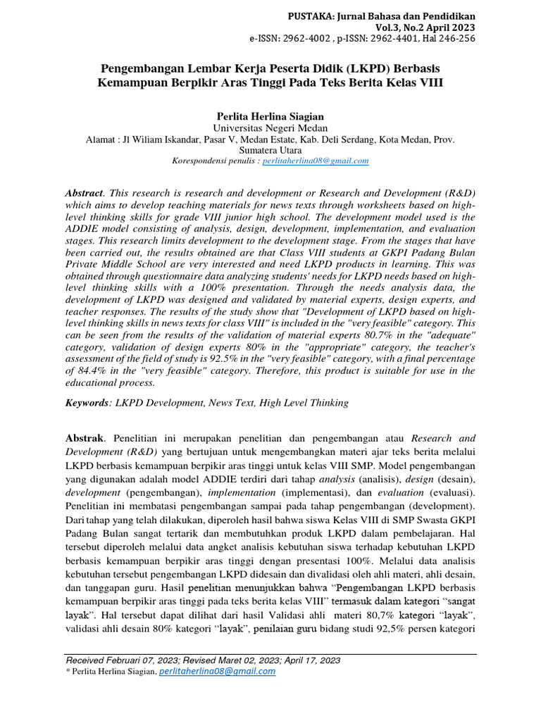 Pustaka+ +Volume+3,+No.+2,+April+2023+Halaman+246 256 | PDF