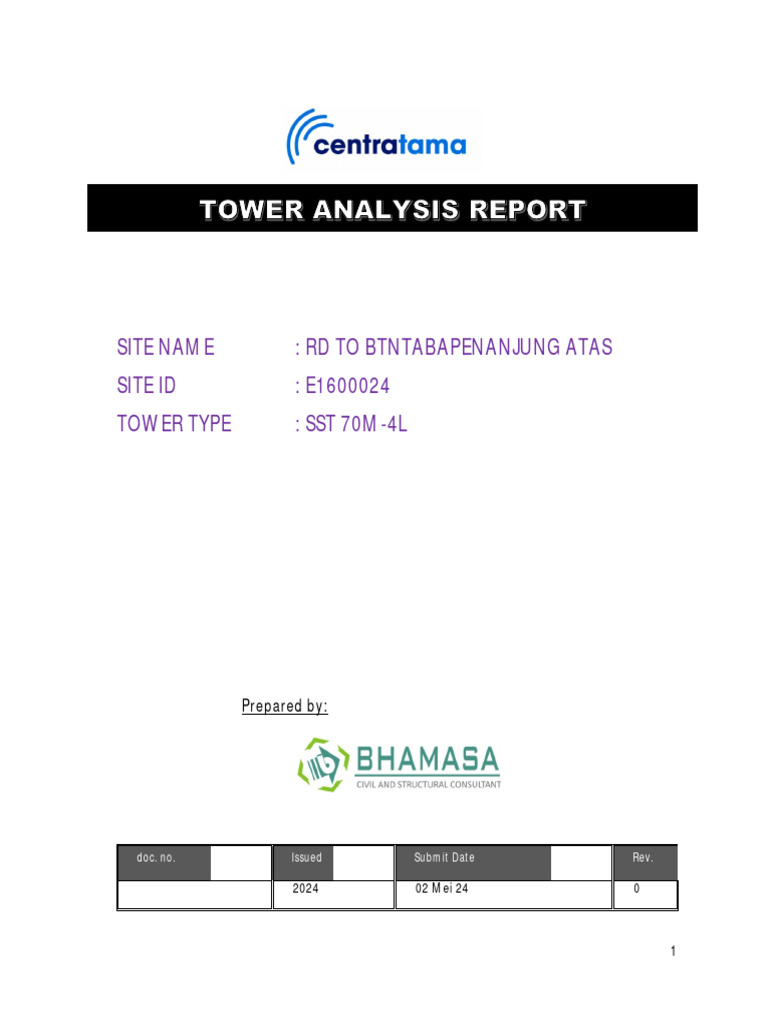 SST 70M-4L Tower Design Analysis Report | PDF | Strength Of Materials ...