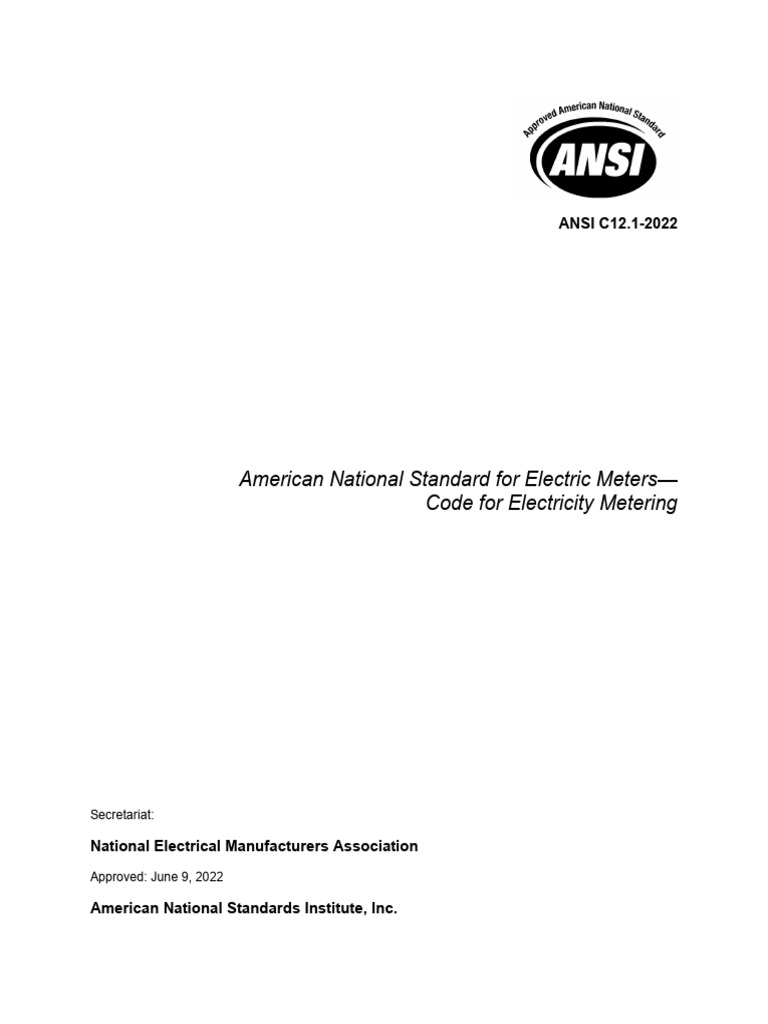 Ansi c12 1 2022 contents and scope pdf electrostatic discharge