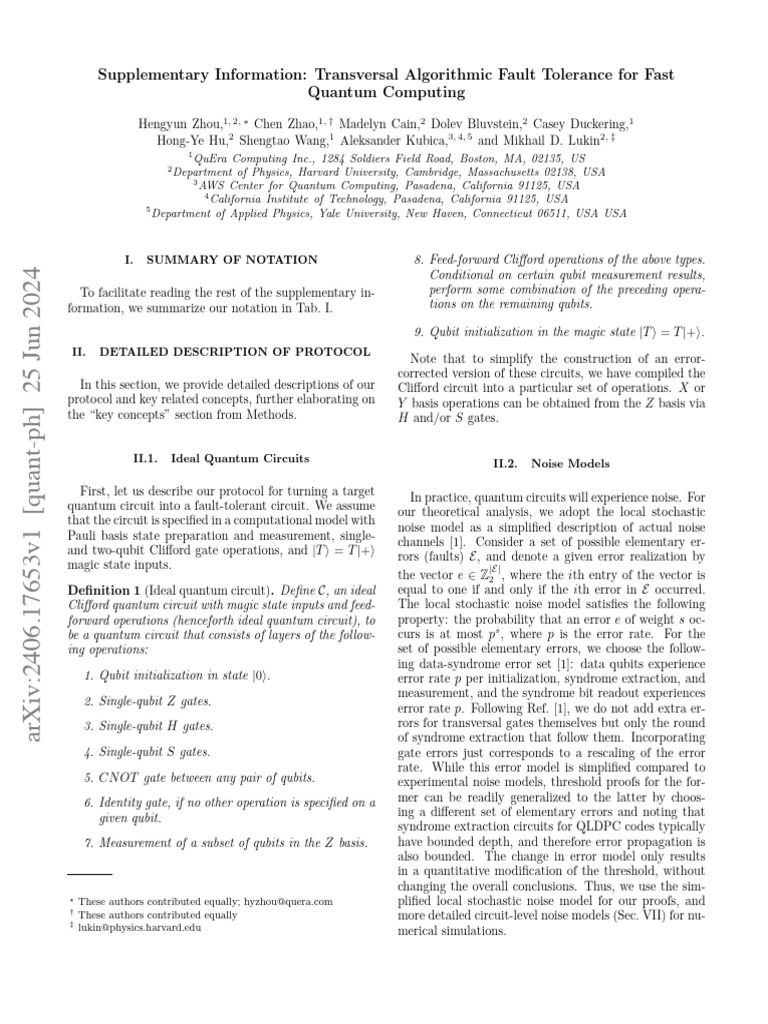 Transversal Fault Tolerance in Quantum Circuits | PDF | Quantum ...