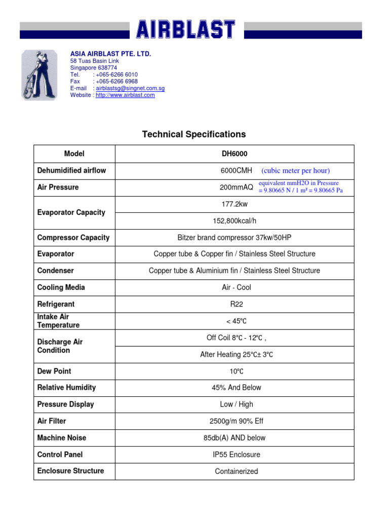 DH6000 (Bitzer Compressor) Specifications | PDF | Mechanical ...