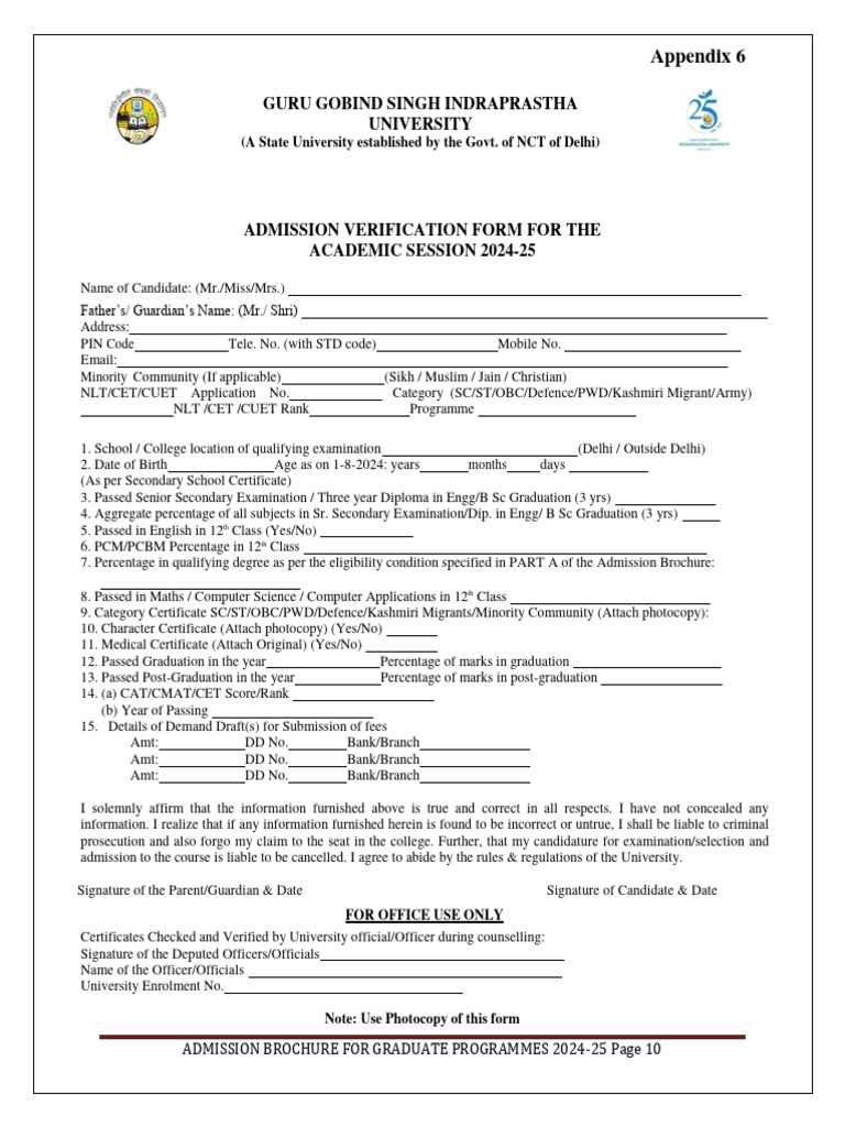 Appendices 6 Part F 2024 2025 Pdf