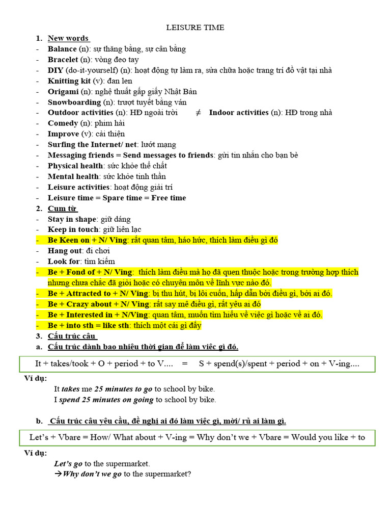 Leisure Activities and Expressions Guide | PDF | Leisure | Violence