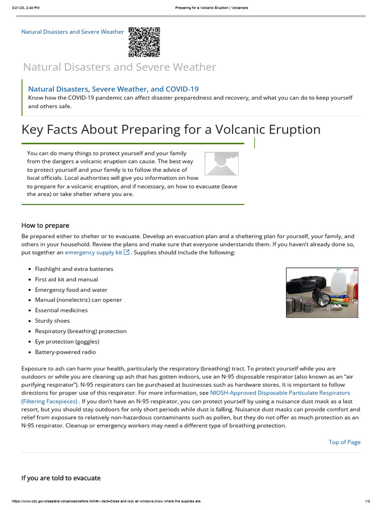 Preparing for a Volcanic Eruption _ Volcanoes | PDF | Volcano ...