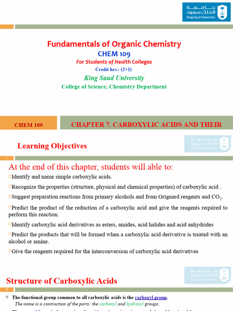 Carboxylic Acids in Organic Chemistry | PDF | Carboxylic Acid | Ester