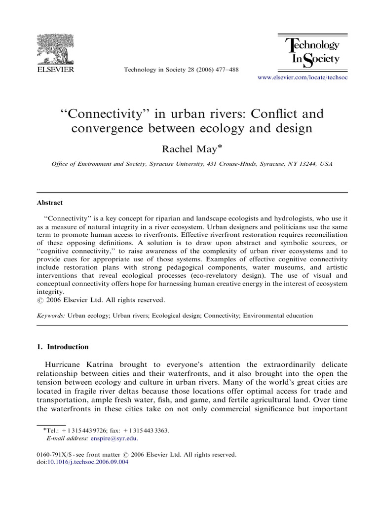 Urban Rivers: Ecology and Design Connectivity | PDF | Ecology | River
