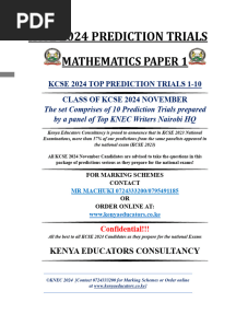 Mat Pp1 Kcse 2024 Prediction Trials