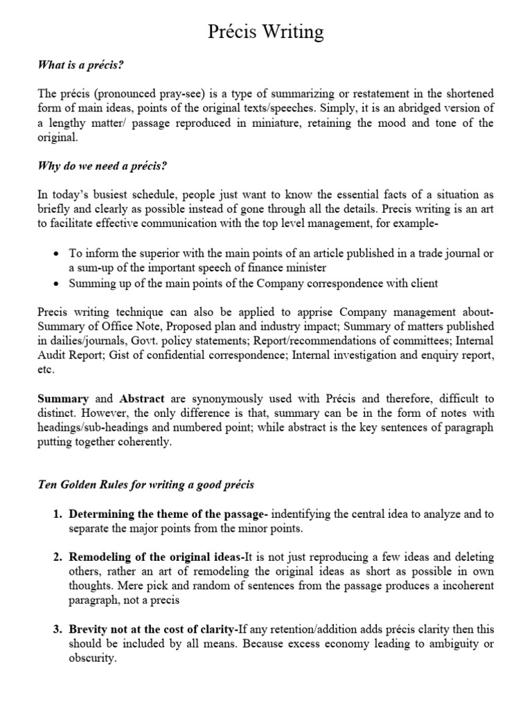 Précis Instructions-03.11.13 | PDF | Exports