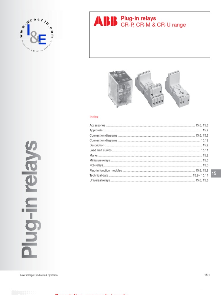 ABB Plug-In Relays, CR-P, CR-M & CR-U Range | PDF