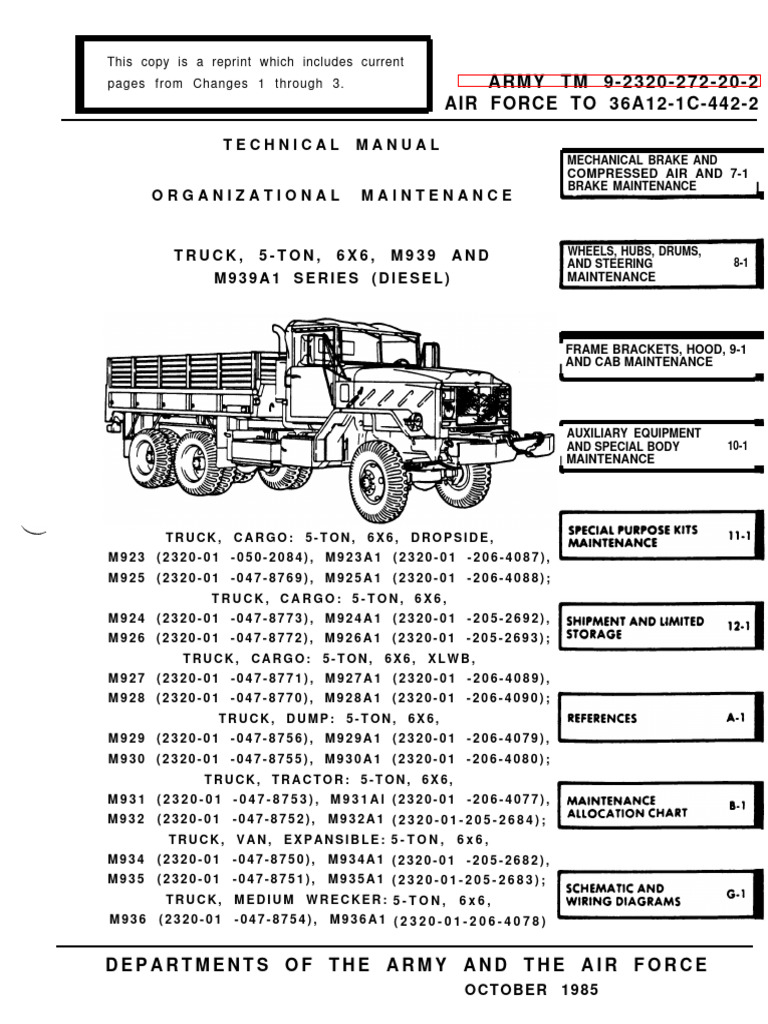 M939 Series Truck Maintenance Manual | PDF | Vehicles | Vehicle