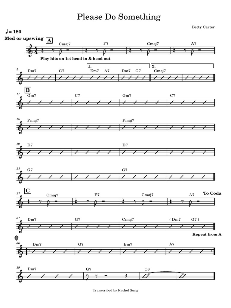 Please Do Something (Rhythm Section Lead Sheet) | PDF