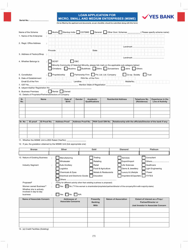 MSME Loan Application Form | PDF | Banks | Loans