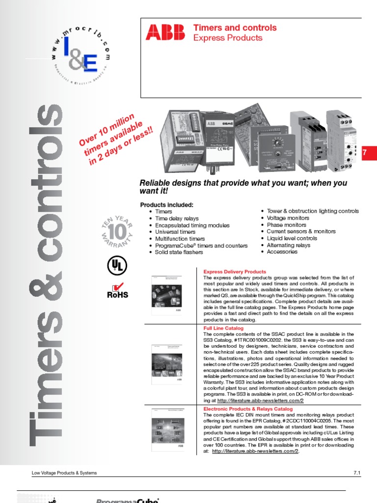 ABB Timers and Controls, Express Products | PDF | Switch | Relay