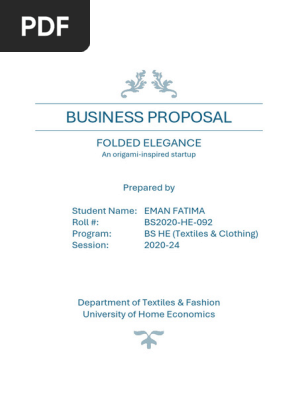 Business Plan - Folded Elegance - Eman Fatima