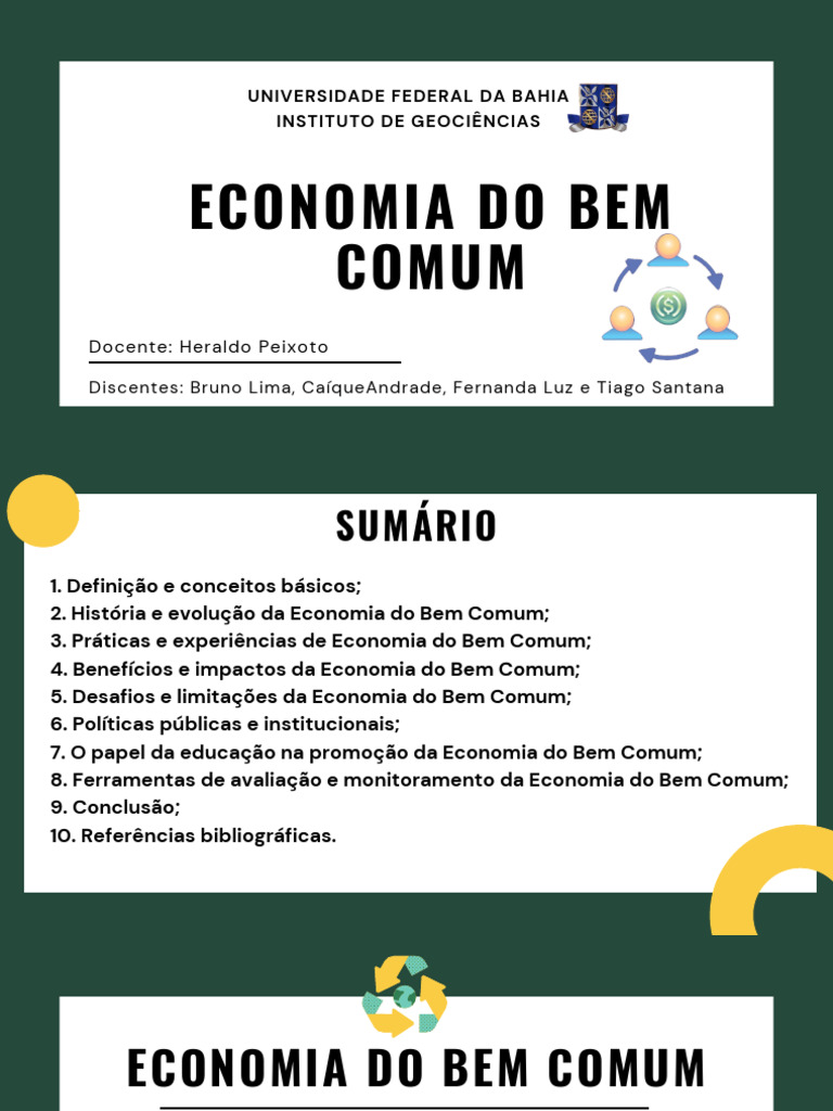 Economia do Bem Comum: Conceitos e Práticas | PDF | Economia ...