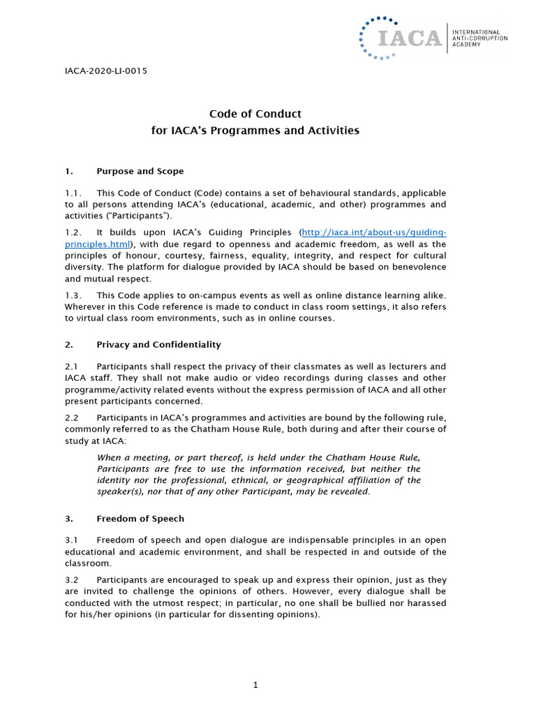 Code of Conduct - 29062020 | PDF | Academic Dishonesty | Social Psychology