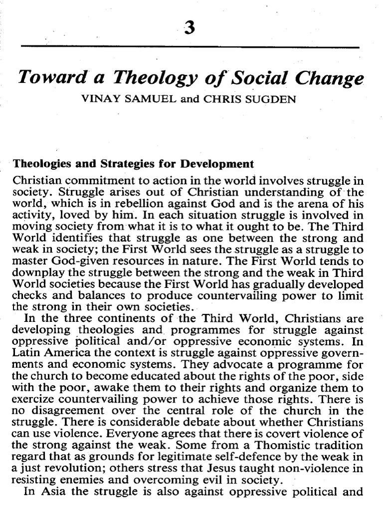 Theology and Social Change Strategies | PDF | Jesus | Paul The Apostle