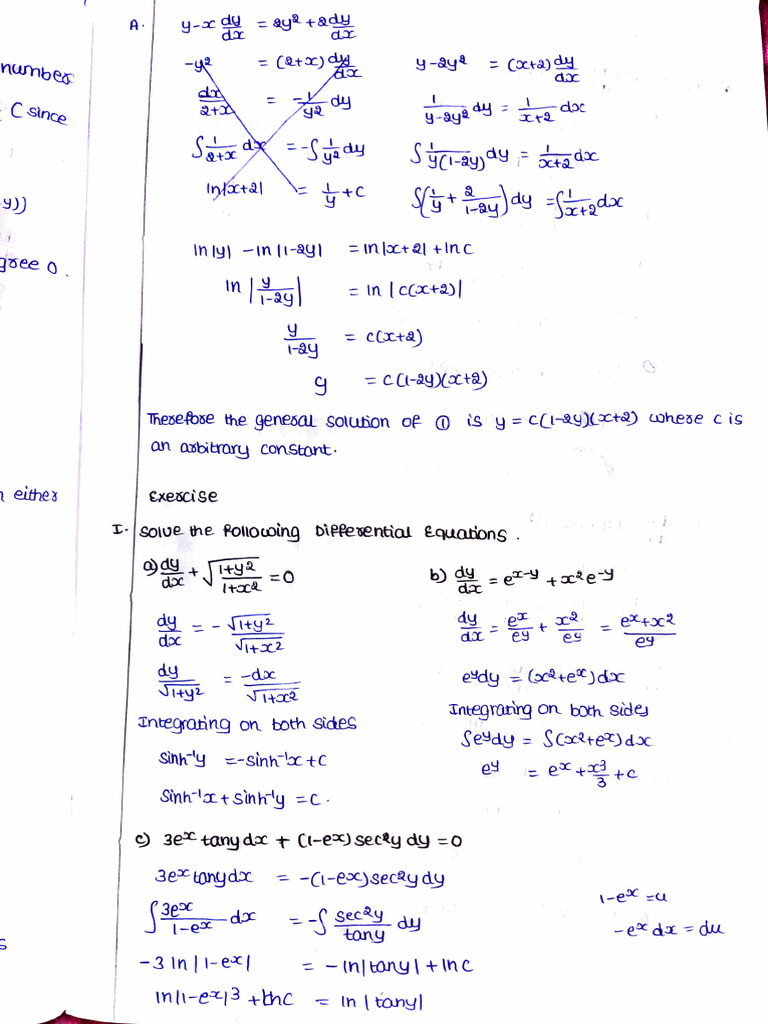 Differential Equations Solutions Guide | PDF