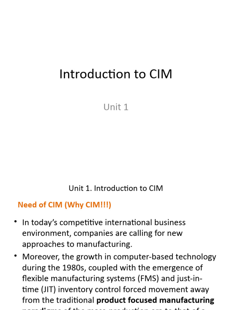Understanding Computer Integrated Manufacturing | PDF | Automation ...