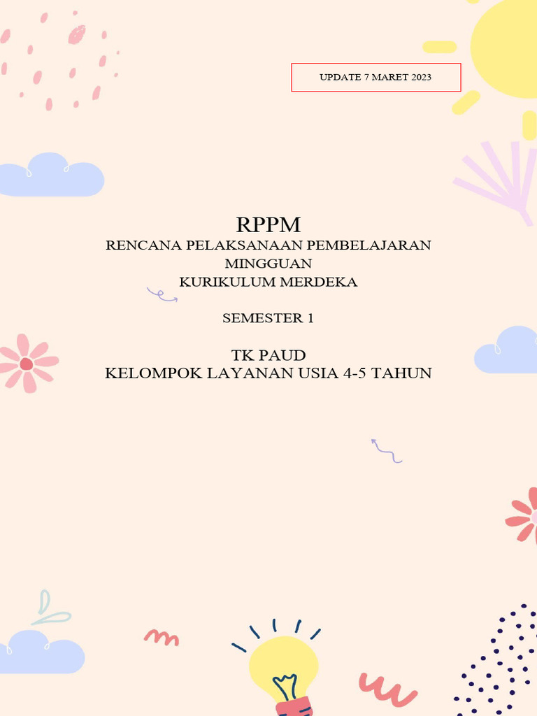 RPPM Kurikulum Merdeka TK-A Semester 1 | PDF