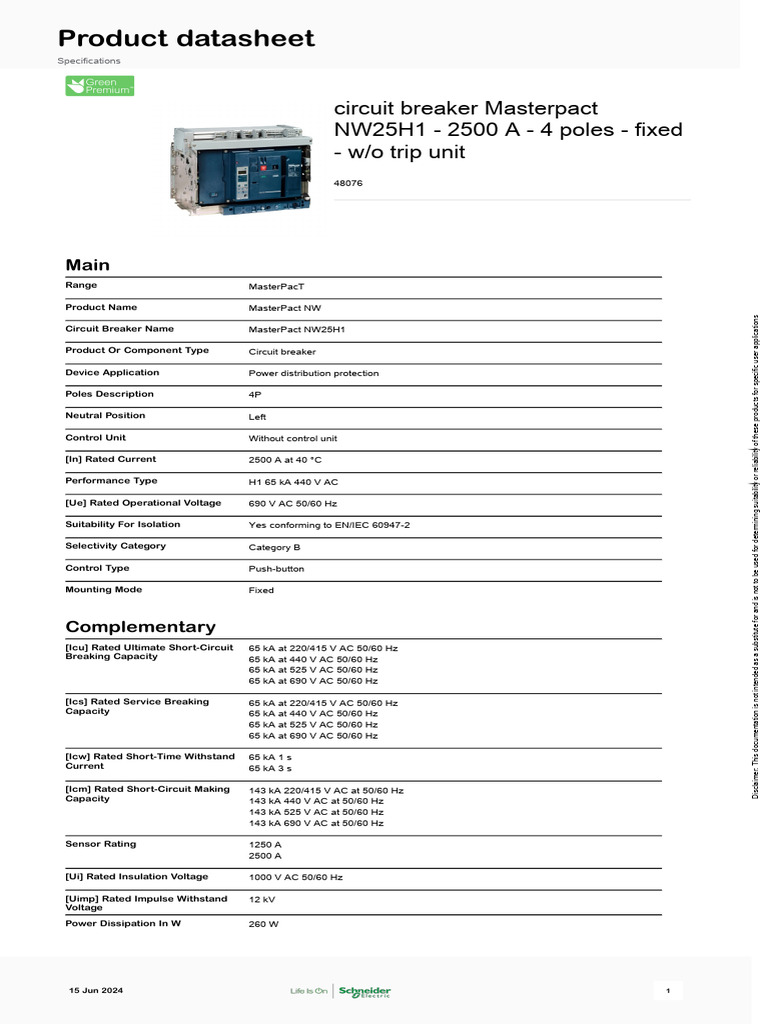 Schneider Electric - MasterPact-NW - 48076 | PDF | Electrical ...