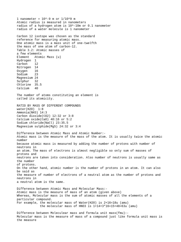 Understanding Atomic Mass and Molar Concepts | PDF | Mole (Unit) | Atoms
