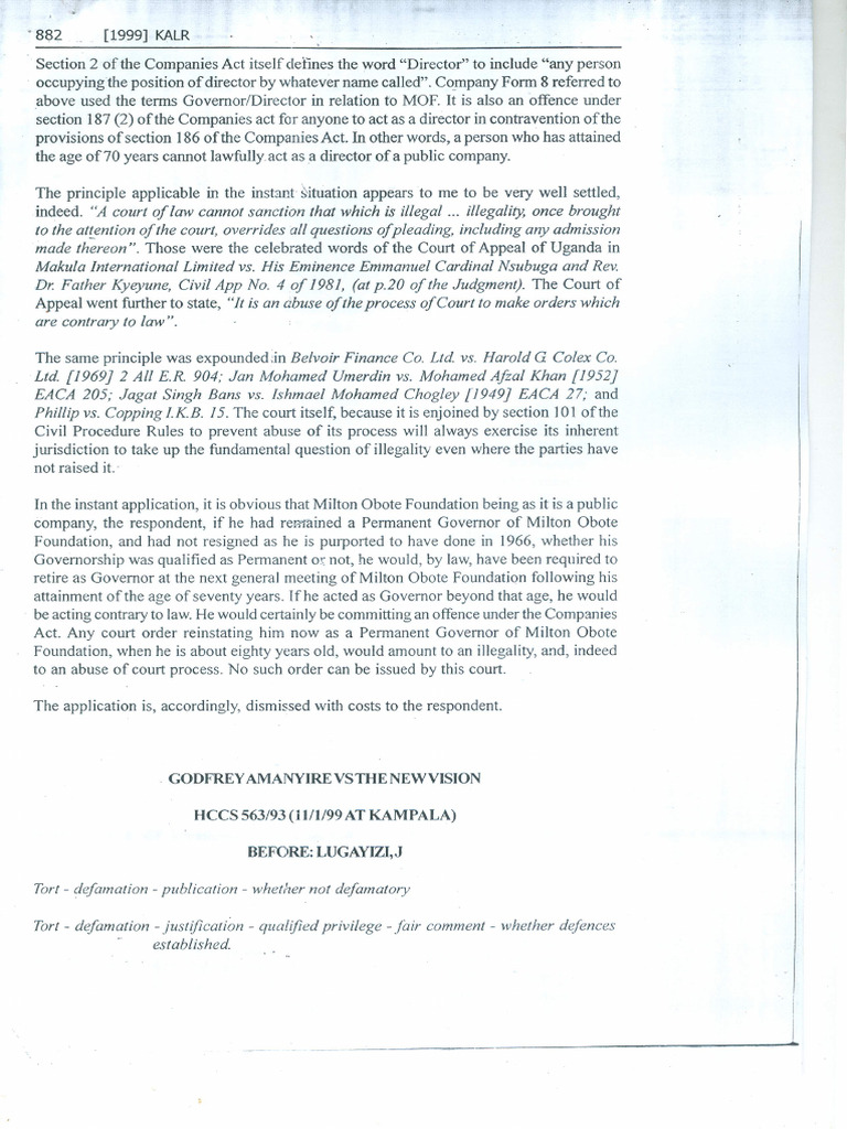 Godfrey Amanyire V The New Vision | PDF
