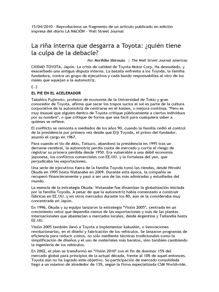 El Caso Toyota Pdf Toyota
